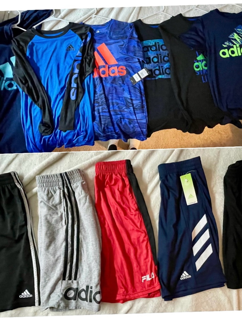 Adidas Boys Athletic Shorts Bundle Shirts Set NEW